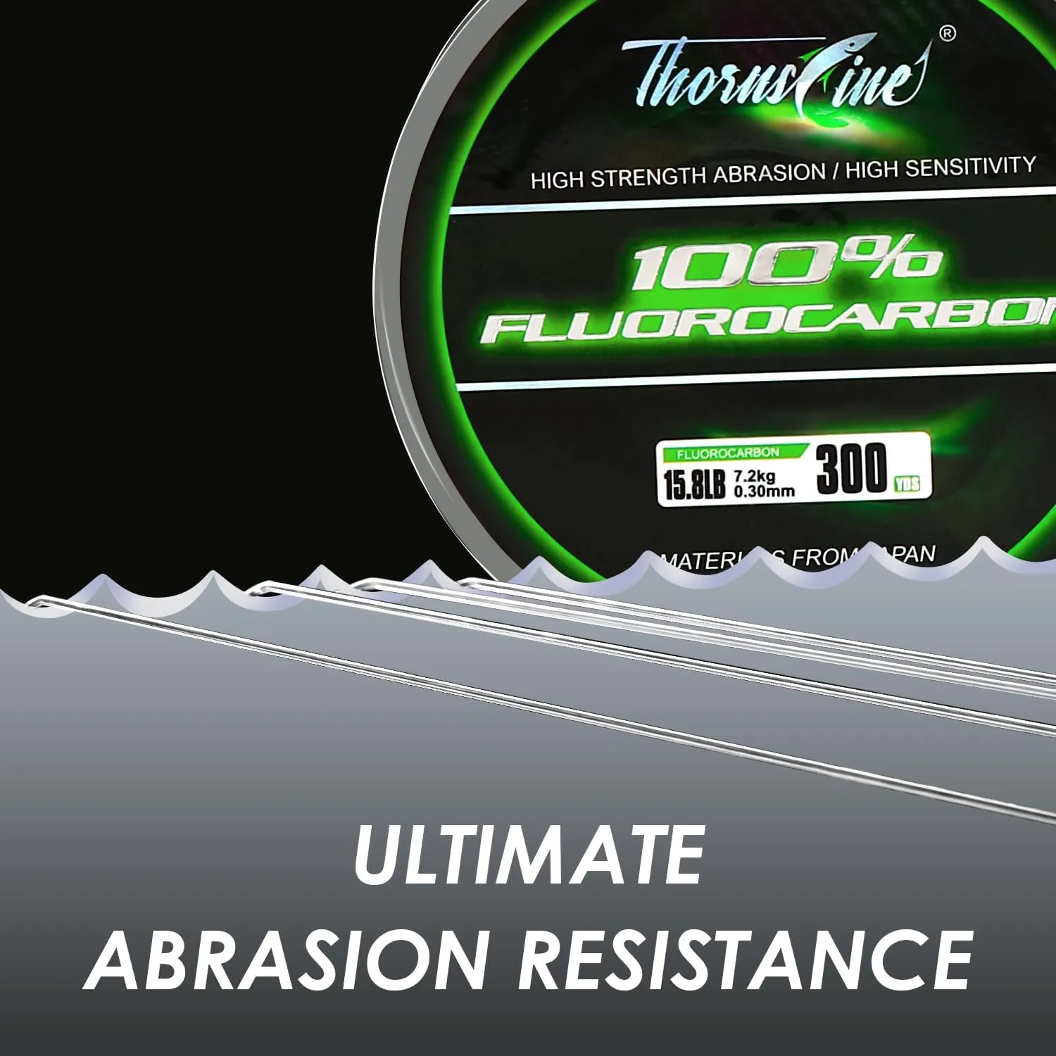 100% Pure Fluorocarbon Fishing Line - Premium Leader Material from Japan - High Strength, Abrasion-Resistant, Fast Sinking - Freshwater and Saltwater Fishing Leader
