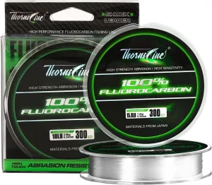 100% Pure Fluorocarbon Fishing Line - Premium Leader Material from Japan - High Strength, Abrasion-Resistant, Fast Sinking - Freshwater and Saltwater Fishing Leader