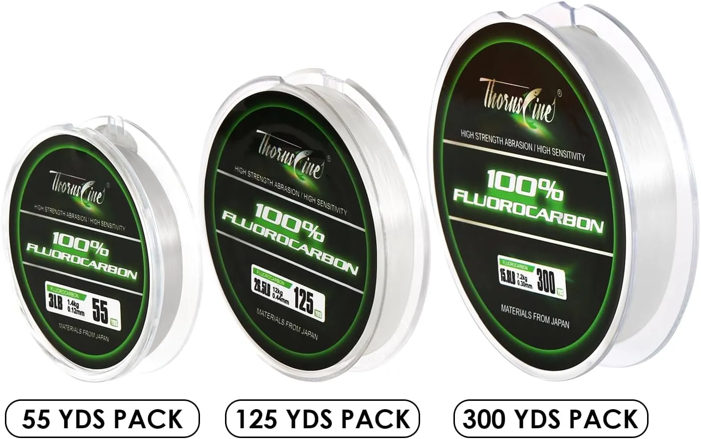 100% Pure Fluorocarbon Fishing Line - Premium Leader Material from Japan - High Strength, Abrasion-Resistant, Fast Sinking - Freshwater and Saltwater Fishing Leader