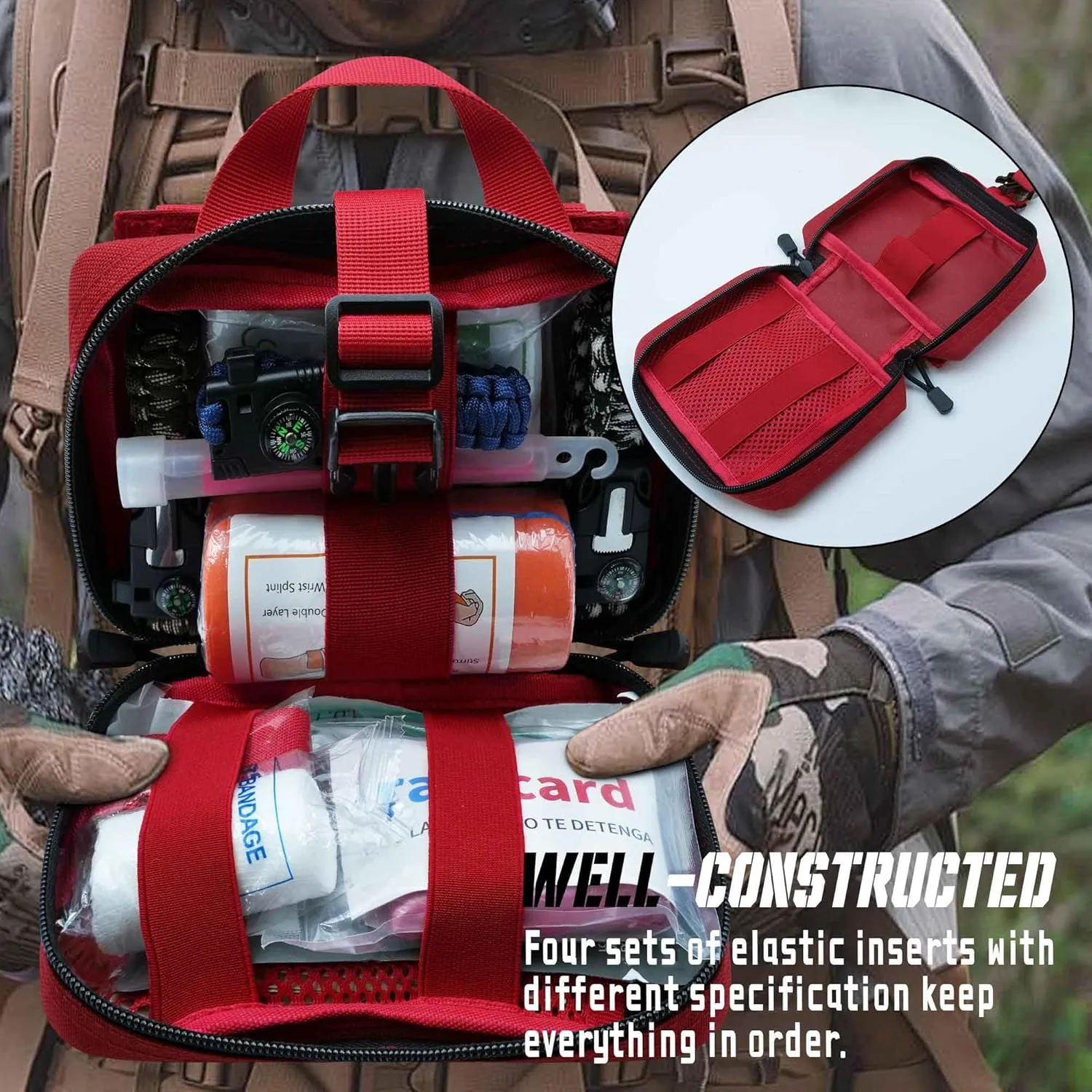 1000D Laser Cut Ifak Pouch, Upgrade Tactical Molle Rip Away EMT First Aid Ifak Pouches Medical Empty Bag for Duty Belt Backpack Vest