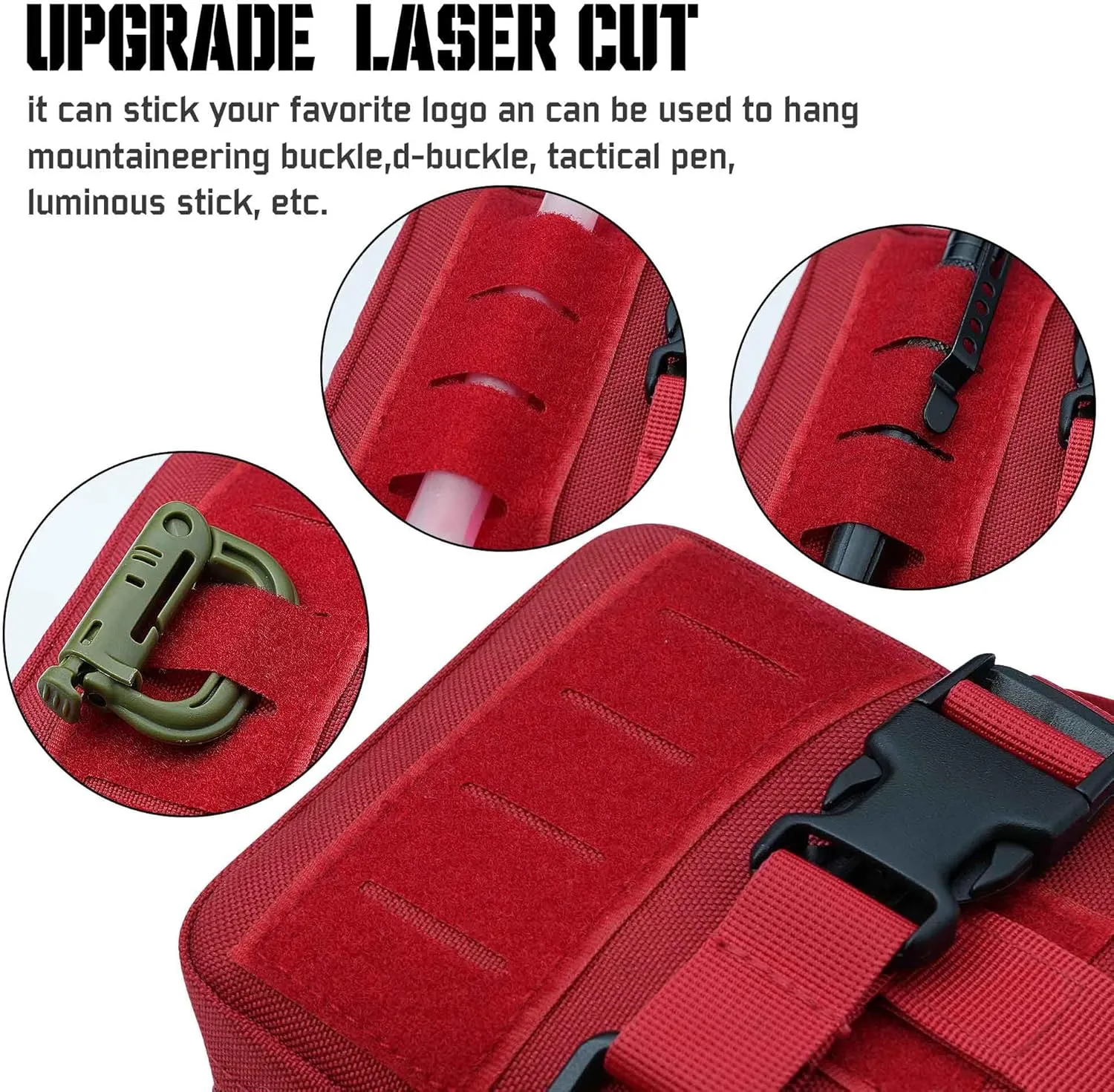 1000D Laser Cut Ifak Pouch, Upgrade Tactical Molle Rip Away EMT First Aid Ifak Pouches Medical Empty Bag for Duty Belt Backpack Vest