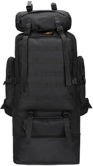 100L Camping Hiking Backpack, Large Military Tactical Backpack Waterproof Travel Daypack Survival Rucksack Bushcraft Backpack Lightweight Outdoor Camping Bag, Black