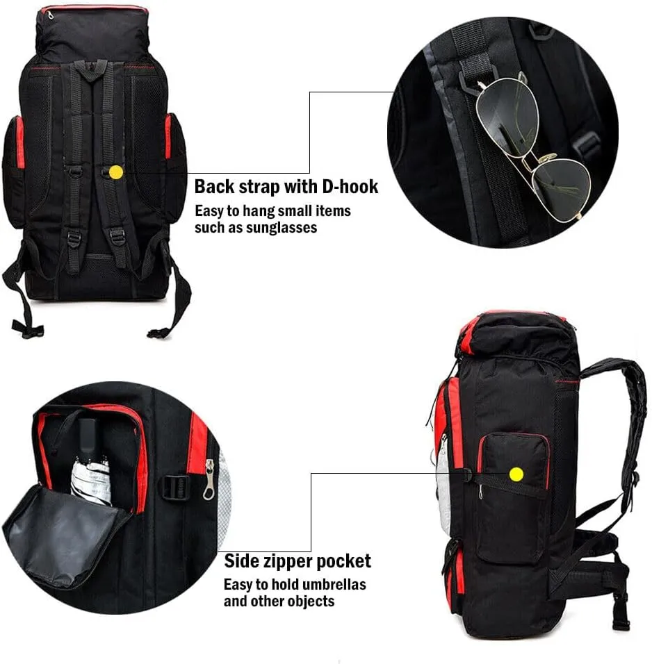 100L Camping Hiking Backpack, Large Military Tactical Backpack Waterproof Travel Daypack Survival Rucksack Bushcraft Backpack Lightweight Outdoor Camping Bag, Dark Bue-2