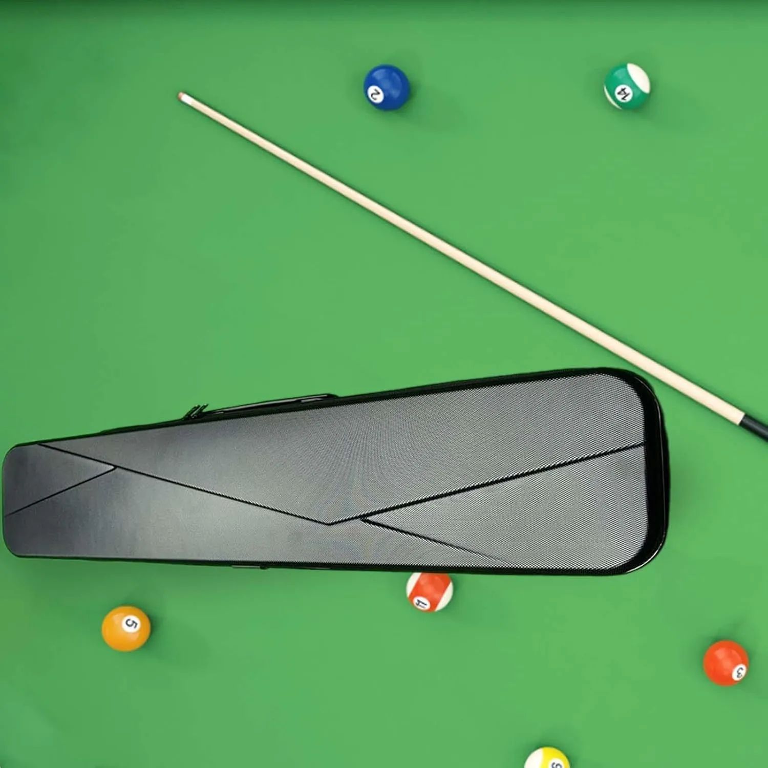 1/2 Billiard Stick Case Billiard Cue Bag Accessories with Chalk Slot Snooker Rod Holder Billiard Pool Rod Box for Training