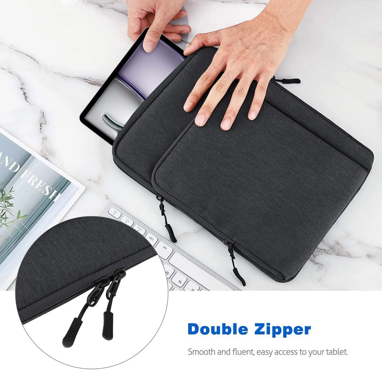 13-13.3 Inch Tablet Sleeve Case Shoulder Bag for iPad Pro 13", iPad Air 13", iPad Pro 12.9", Galaxy Tab S10  Plus
