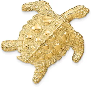 14K Yellow Gold Sea Turtle Pendant Slide