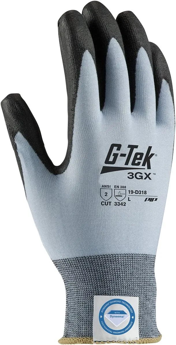 19-D318/XL Seamless Knit Dyneema Diamond/Lycra Glove with Polyurethane Coated Smooth Grip on Palm and Fingers