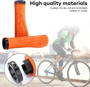 1Pair MTB Bicycle Grips Shockproof Bike Handlebar Cover Anti-Slip Lockable Grips Ergonomic Cycling Rubber Ball Handle Grips