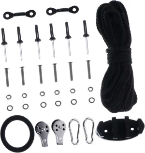 1Set Canoe Anchor Trolley Kit of Kayak Anchor Trolley System with Rope Pulley Pad Eye and Anchor Cleat for Secure Positioning All Water Conditions