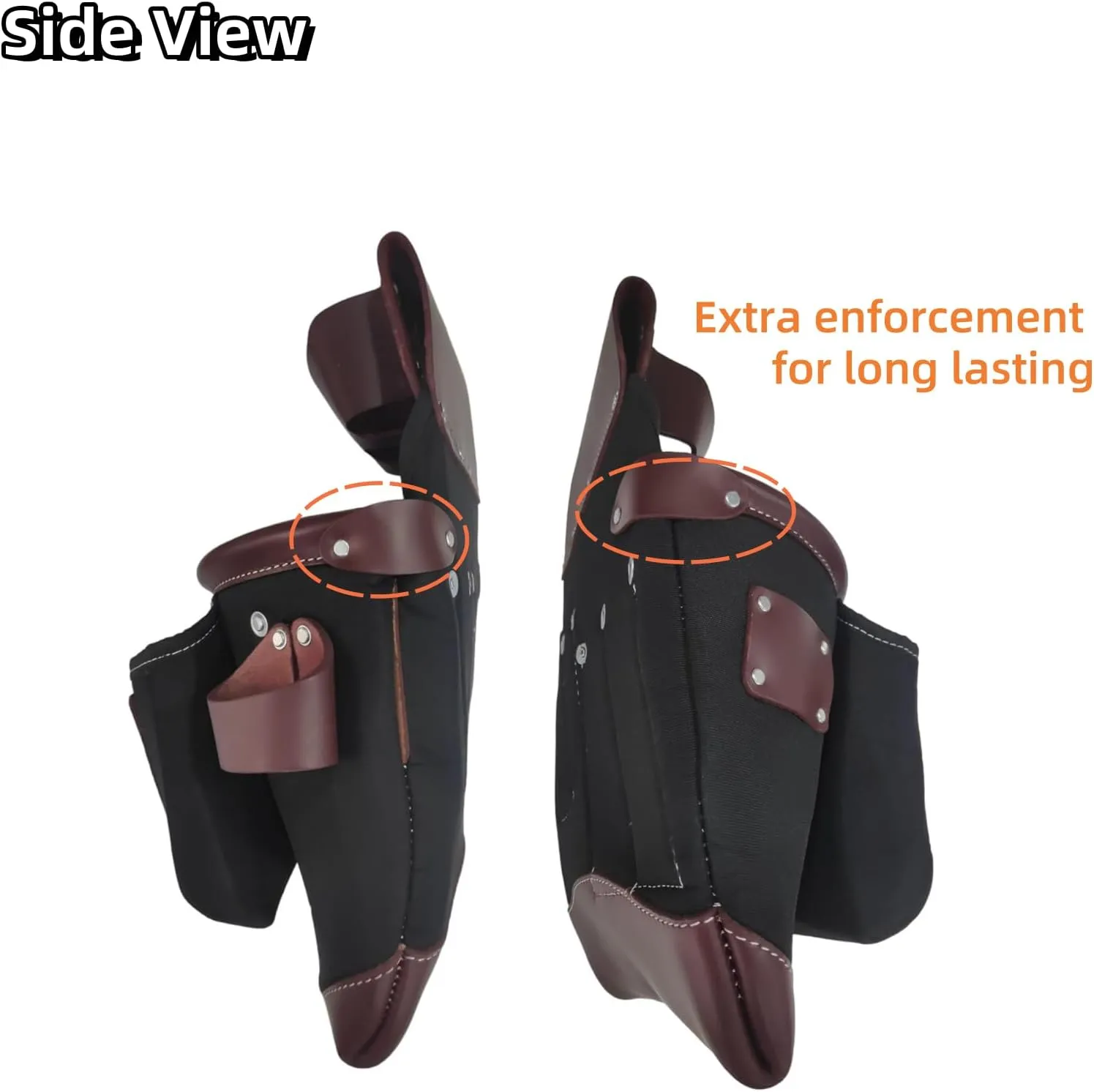 20-171 100% Leather Tool Belt, Bag, Carpenter, Construction, Framers, Handyman and Electrician Tool Bag Set, Brown