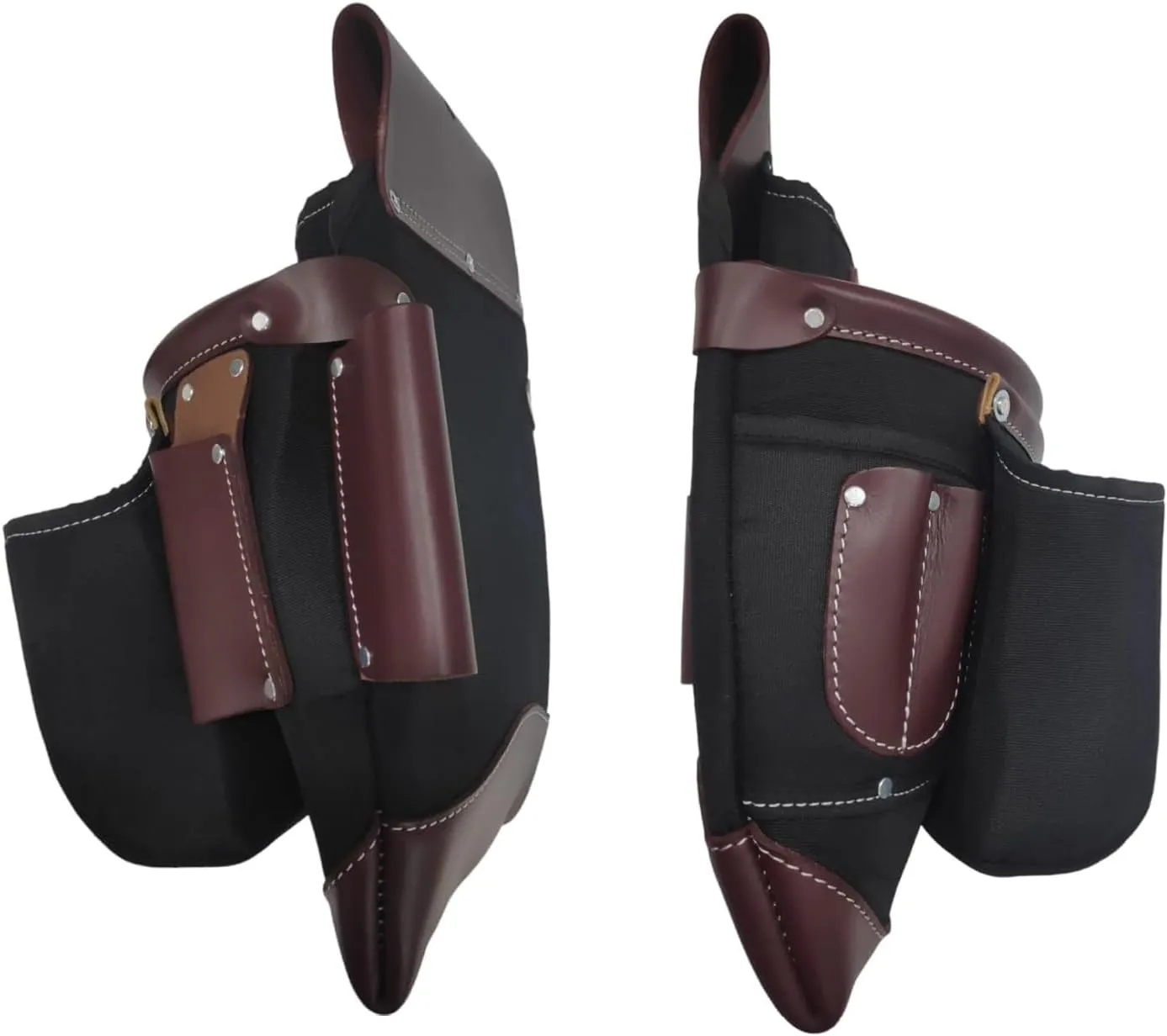 20-171 100% Leather Tool Belt, Bag, Carpenter, Construction, Framers, Handyman and Electrician Tool Bag Set, Brown
