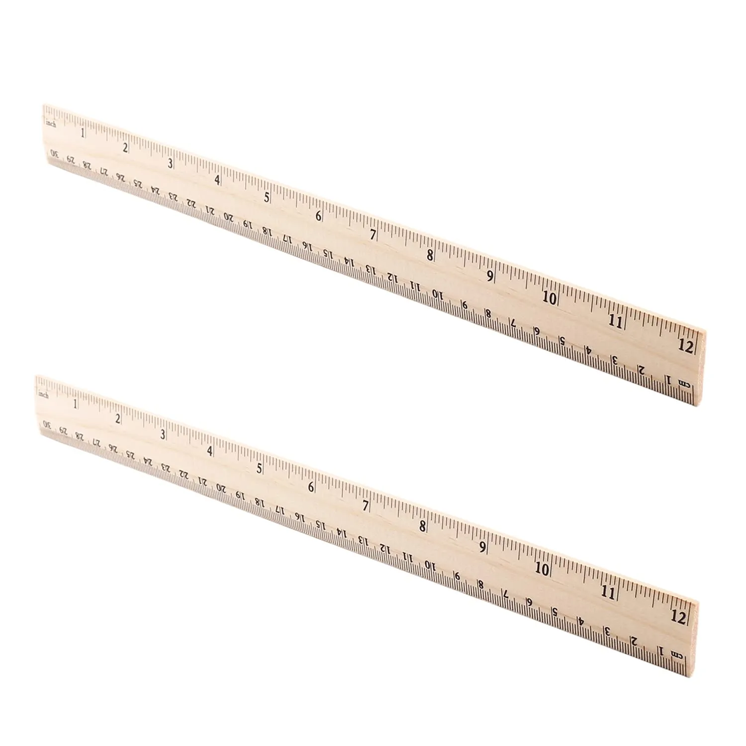 20 Pack Wooden Ruler Student Rulers 2 Scale 30cm/12 Inch School Ruler Office Accurate Wood Ruler Double Sided Measuring Ruler