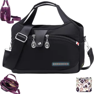 2025 New Blaciokamith Soft Side Lightweight Underseat Tote Bag, Multi-Pocket Fashion Waterproof Anti-Theft Handbag Crossbody