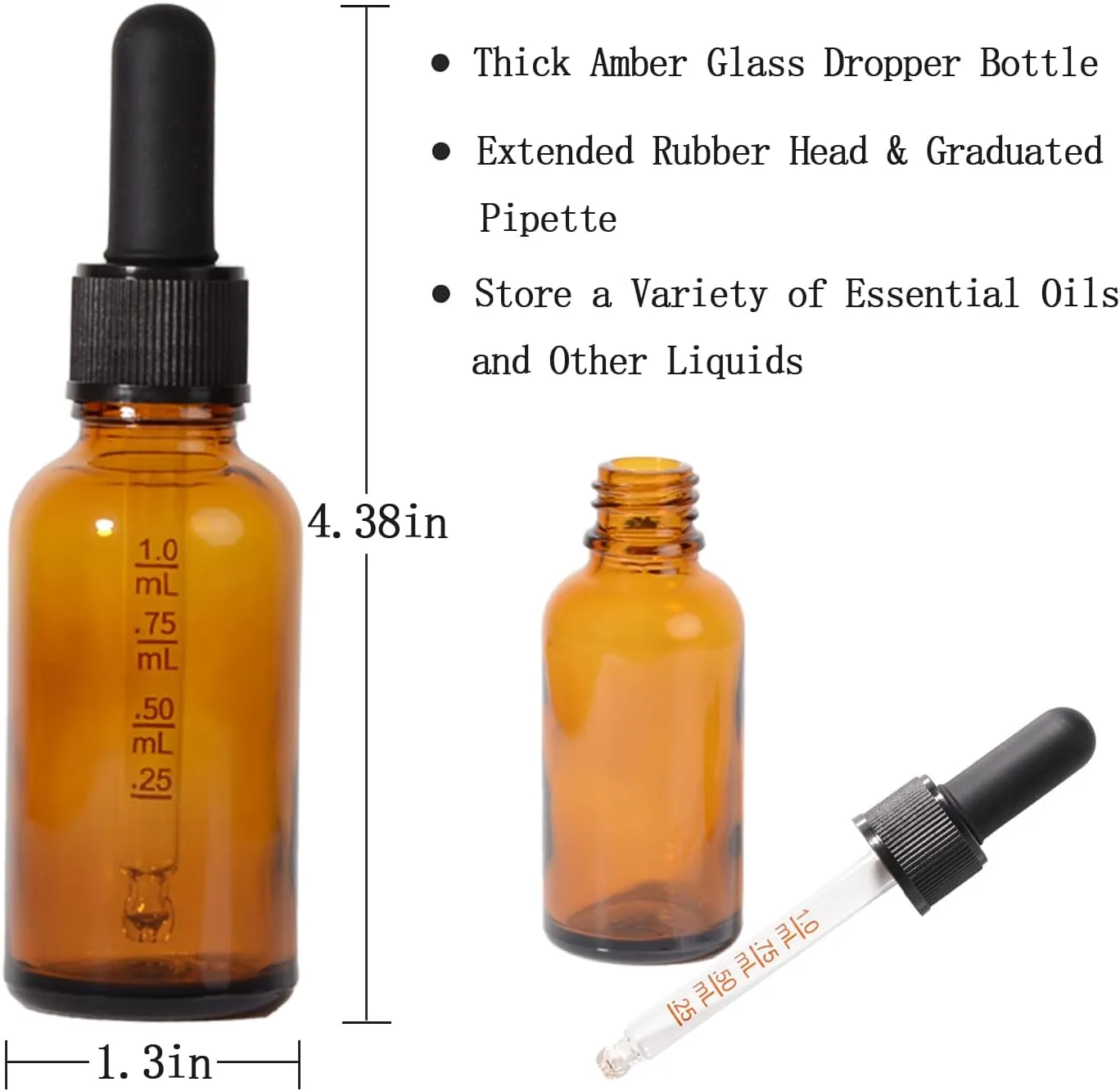 24 Pack, Glass Dropper Bottles 1oz for Oil with Small Funnel,Small Travel Containers Tincture Bottles with Dropper