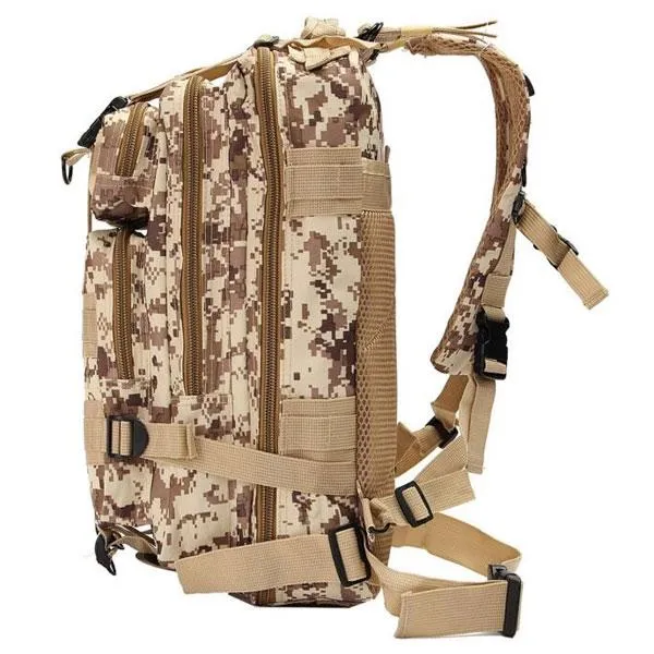 25L Outdoor Military Tactical Camping Hiking Trekking Backpack Rucksack Desert Digital