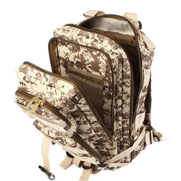 25L Outdoor Military Tactical Camping Hiking Trekking Backpack Rucksack Desert Digital