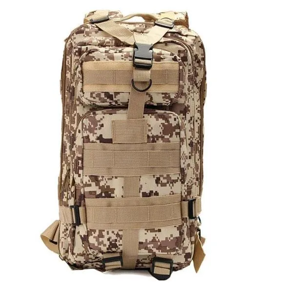 25L Outdoor Military Tactical Camping Hiking Trekking Backpack Rucksack Desert Digital
