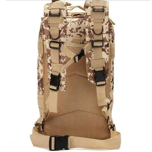 25L Outdoor Military Tactical Camping Hiking Trekking Backpack Rucksack Desert Digital