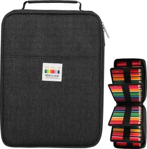 274 Slot Colored Pencil Case Pen Bag with Zipper for Artist Storage Organizer for Watercolor Pencil Gel Pen Marker Highlighter Large Capacity Handy Pencil Holder(Black)