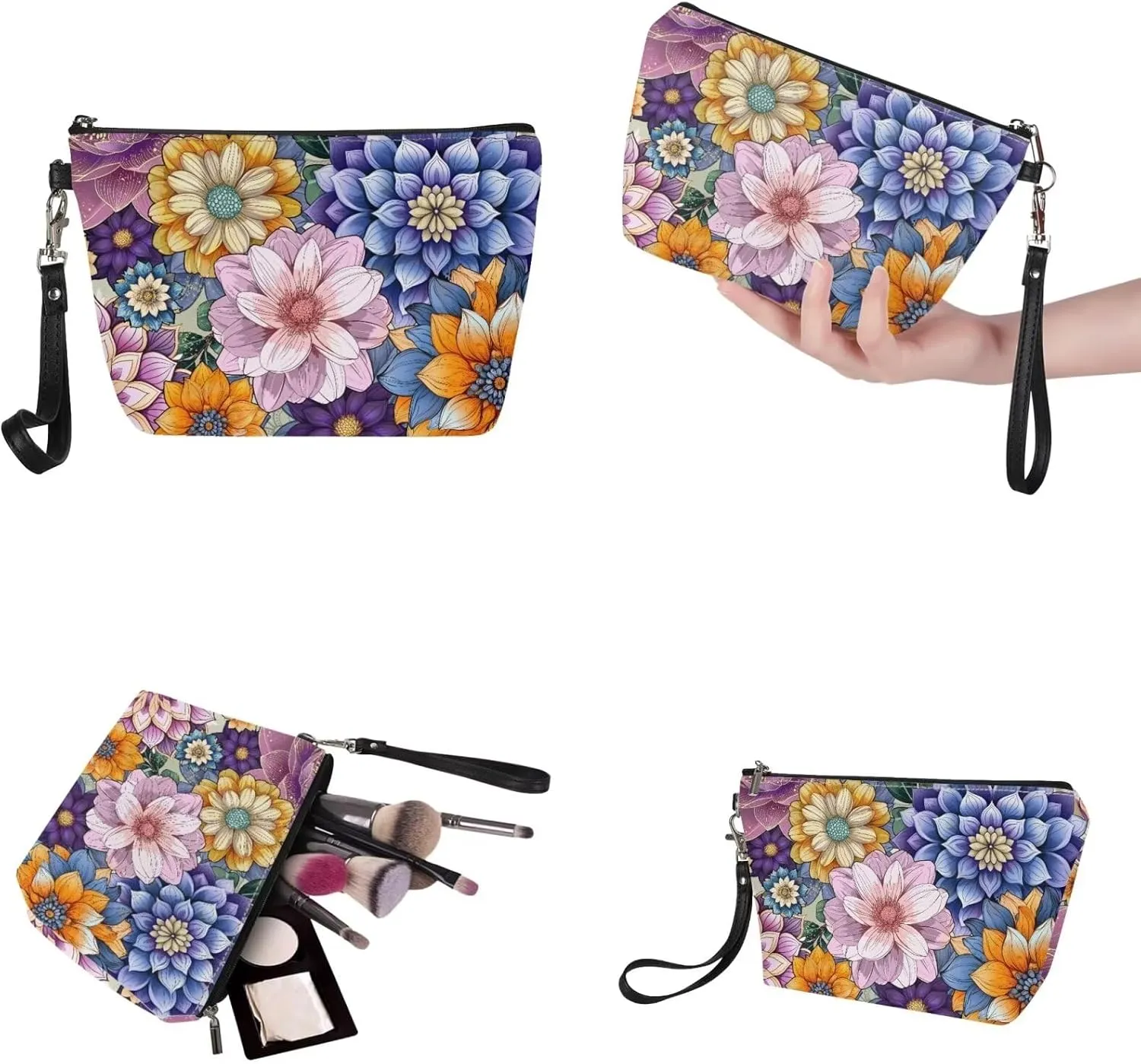 2PCS Handbag and Wallet Set for Women Hobo Bag Satchel Purse Tote Handbag Top Handle Bag with PU Make Up Bag