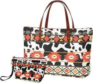 2PCS Handbag and Wallet Set for Women Hobo Bag Satchel Purse Tote Handbag Top Handle Bag with PU Make Up Bag