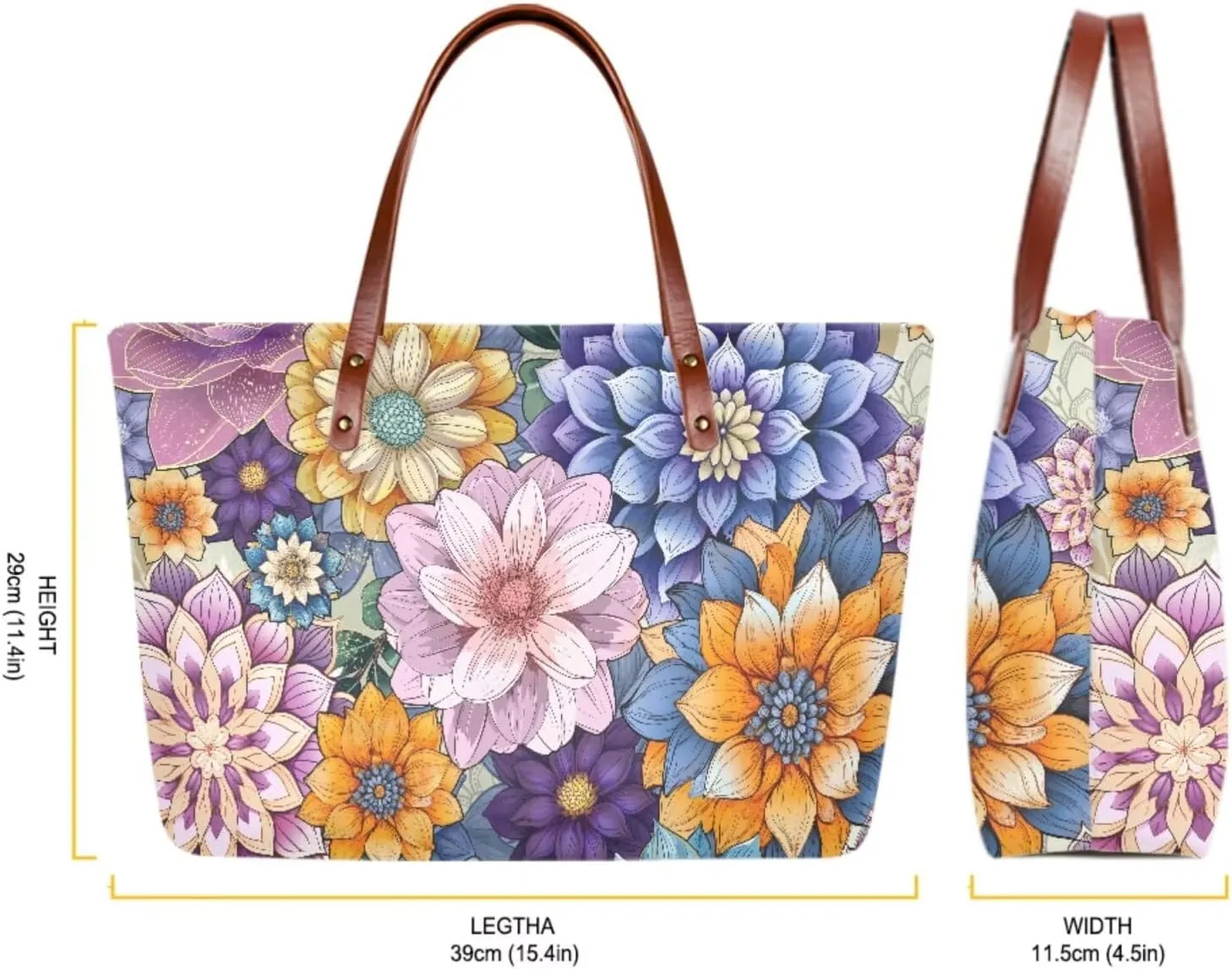 2PCS Handbag and Wallet Set for Women Hobo Bag Satchel Purse Tote Handbag Top Handle Bag with PU Make Up Bag