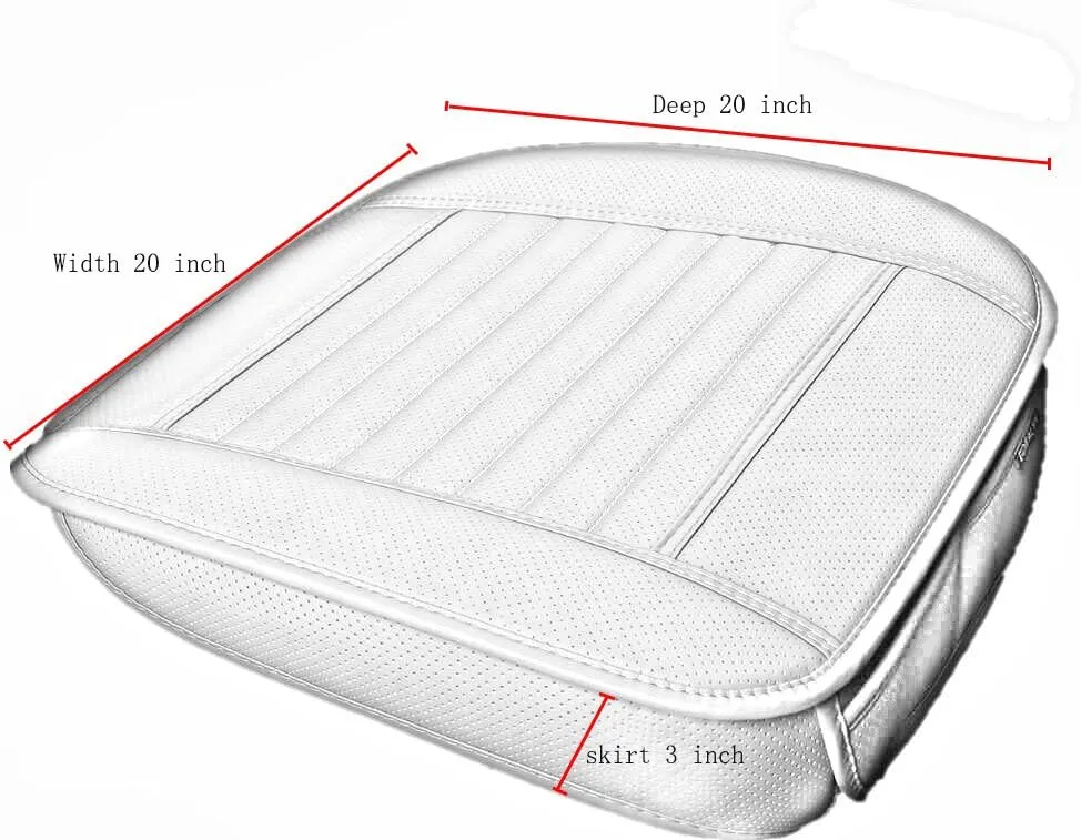 (2PCS PU Leather Seat Covers Auto Seat Protector Car Seat Covers for Front Seat with Side Flaps,(Deep20 inch × Width20 inch × Thick 0.4 inch) (Beige-2 PCS)