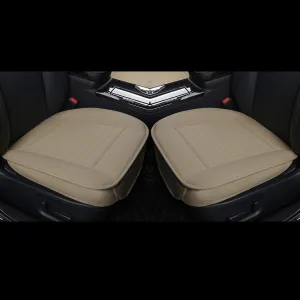 (2PCS PU Leather Seat Covers Auto Seat Protector Car Seat Covers for Front Seat with Side Flaps,(Deep20 inch × Width20 inch × Thick 0.4 inch) (Beige-2 PCS)