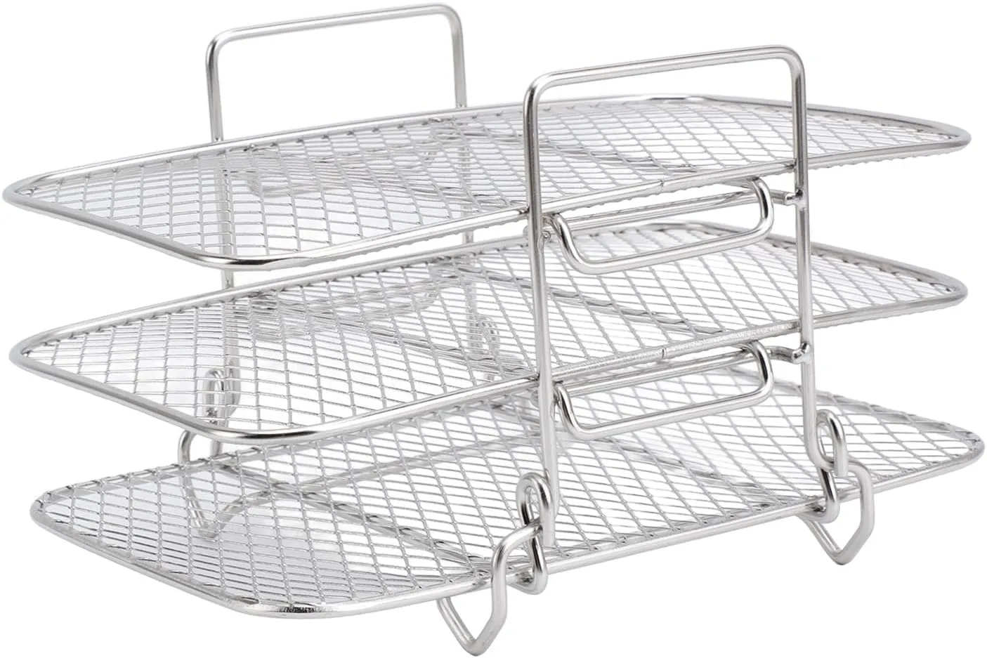 3 Layer Stainless Steel Fryer Rack Stackable Fryer Rack Multi Layer Grill Rack Multifunctional Dehydrator Grill Accessories