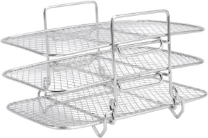 3 Layer Stainless Steel Fryer Rack Stackable Fryer Rack Multi Layer Grill Rack Multifunctional Dehydrator Grill Accessories