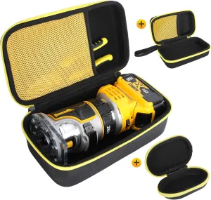3 Pcs Hard Case for DEWALT 20V Max XR Cordless Router, Brushless(DCW600B), Portable Carrying Storage Bag for Router Bits