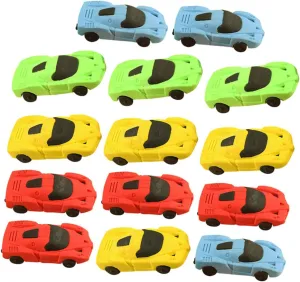 36pcs Cartoon Racing Car Erasers for Boys and Girls Fun Student Stationery for School Supplies and Party Favors Easy to Use and Carry Mixed Colors