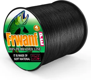 4 Strand Braided Fishing Line - No Fade - Zero Stretch - Low Memory - Abrasion Resistant Braided Line - Professional Grade Power Performance in Salt or Fresh Water - A Must Have!