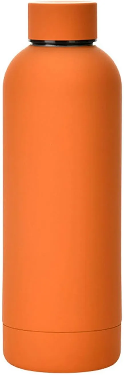 500ml/17oz American Small Mouth Double Layer Insulation Cup Outdoor Sports Multi Color Simple Water Cup-Cinnabar orange