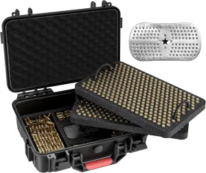 600-700 Round 9mm Ammo Storage Case - Travel Safe/Mil Spec/Waterproof Ammo Box Fits 9x19mm Parabellum/9mm Luger, 380ACP, 38 S&W, 356 TS&W,7.63mm Mannlicher,8mm Steyr,.357SIG