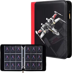 9 Pocket Trading Card Binder, PU Leather Storage Zip Album with 900 Slots Clear Page Sleeves for TCG MTG Baseball Sport Cards Display Collection