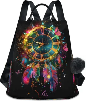 A Clock with Roman Numerals Backpack Purse for Women Anti Theft Travel Bag Fashion Back Pack Shoulder Bag Handbag