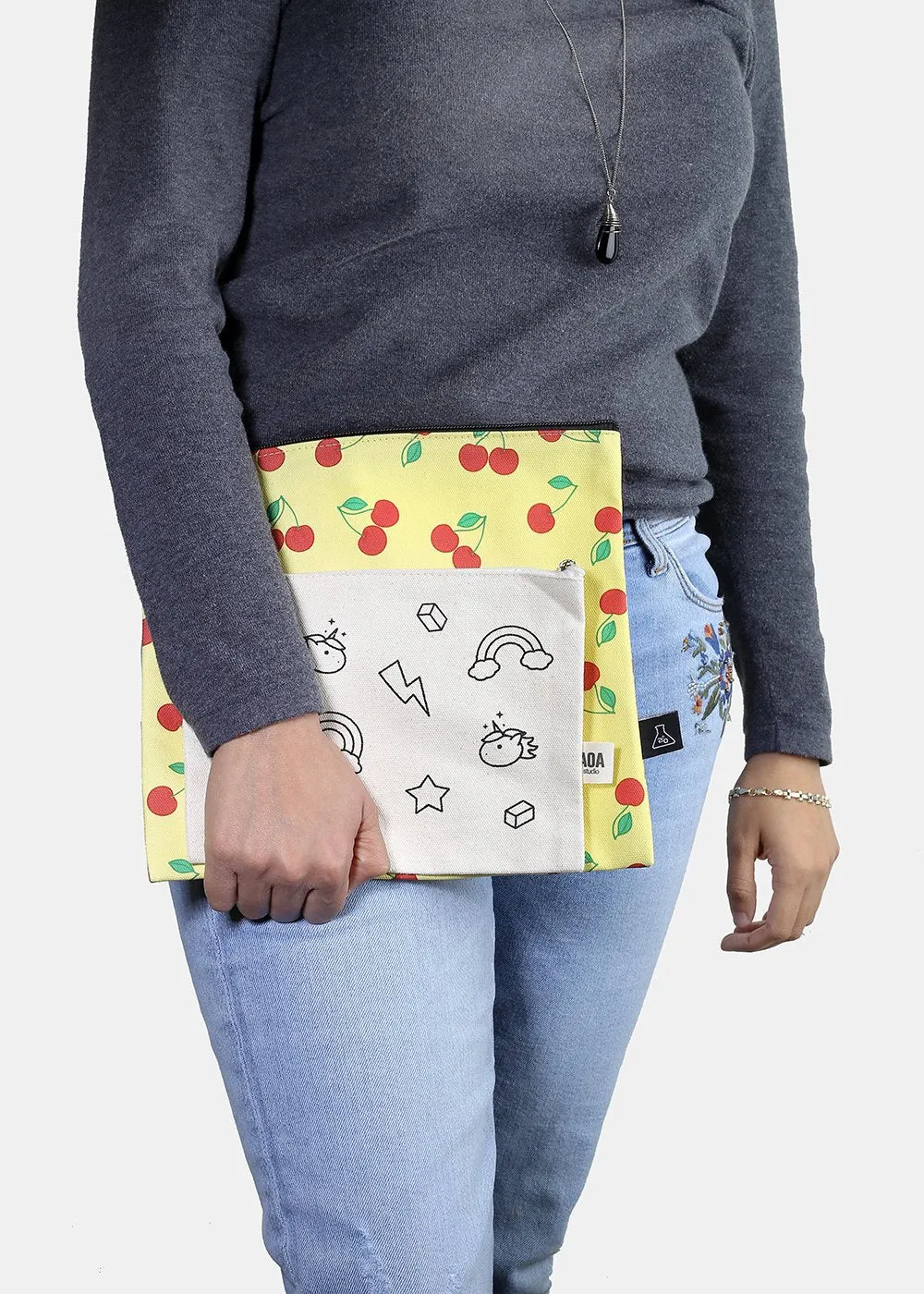 a2o Large Canvas Pouch - Red Cherry