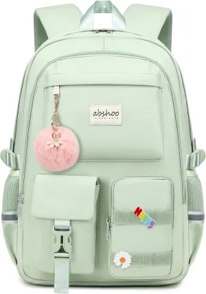 abshoo Big Student Laptop Backpack For College Women Middle High School Teen Girls Bookbag Travel Daypack (Olive Green)
