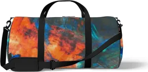 Abstract Background Acrylic Paint on Canvas Sports Bag Tote Bag Waterproof Gym Bag with Shoulder Strap Zipper 2 Side Pockets for Men and Women, Travel and Storage Shoulder Bag.