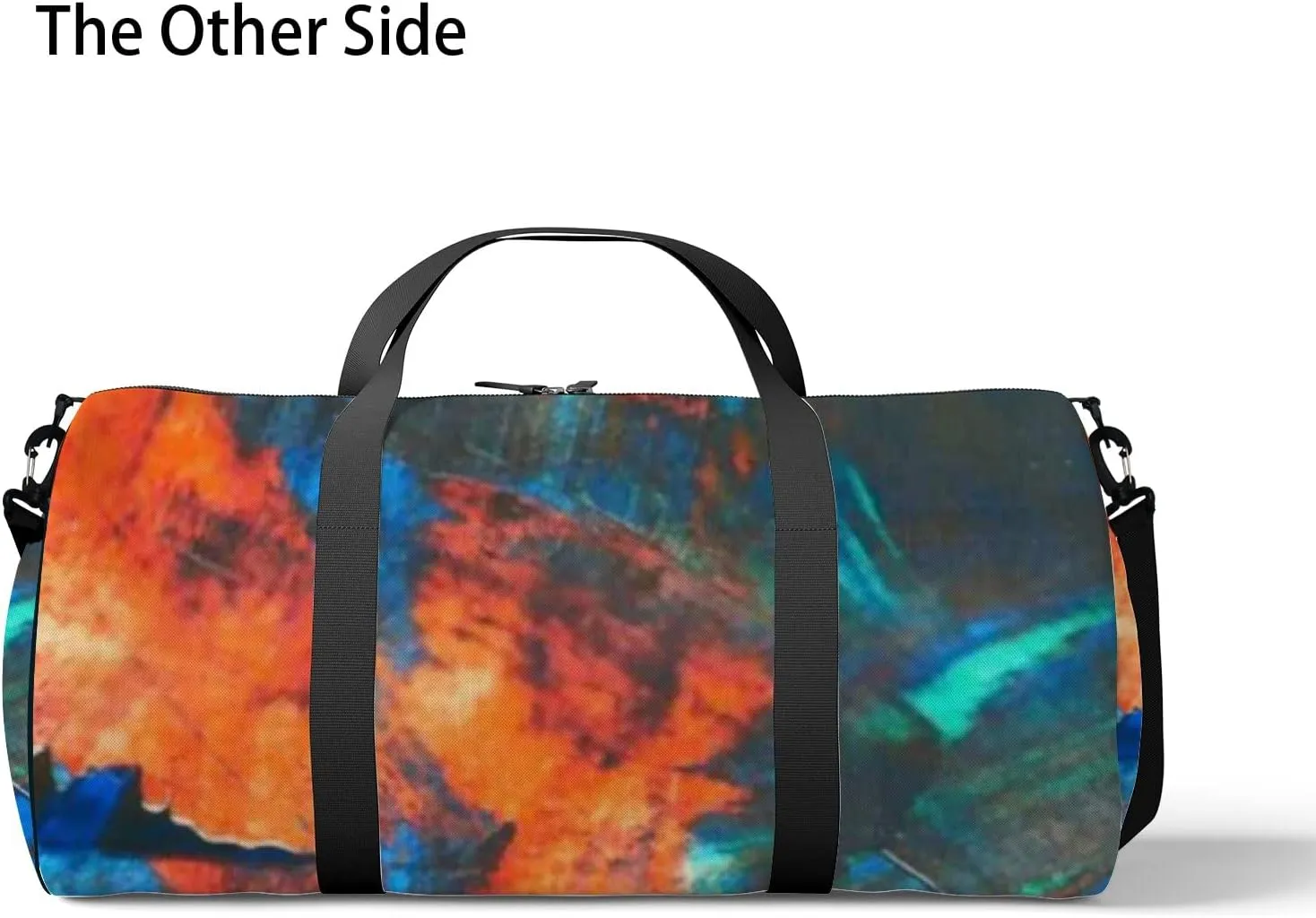 Abstract Background Acrylic Paint on Canvas Sports Bag Tote Bag Waterproof Gym Bag with Shoulder Strap Zipper 2 Side Pockets for Men and Women, Travel and Storage Shoulder Bag.