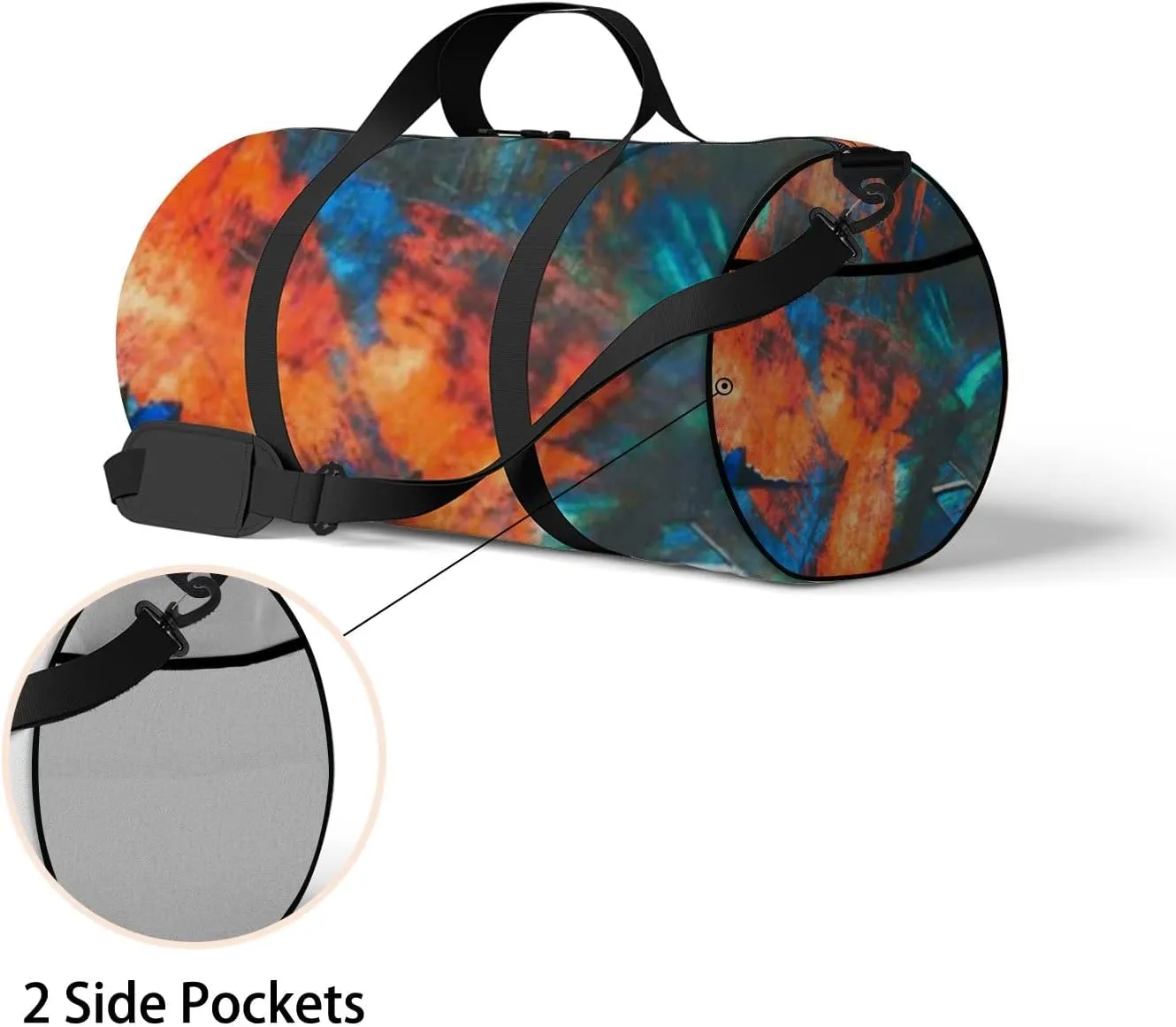 Abstract Background Acrylic Paint on Canvas Sports Bag Tote Bag Waterproof Gym Bag with Shoulder Strap Zipper 2 Side Pockets for Men and Women, Travel and Storage Shoulder Bag.
