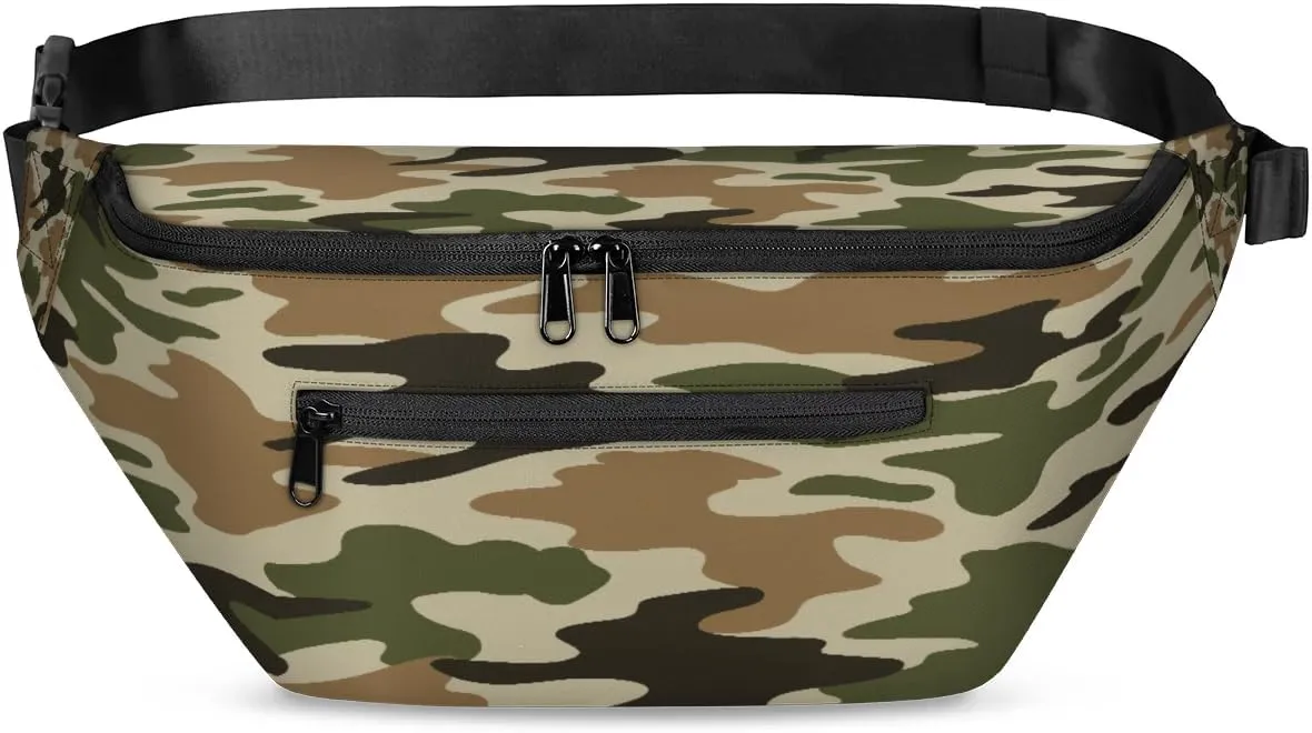 Abstract Camouflage Paint Crossbody Sling Bag for Women Men Crossbody Backpack with 4 Zipper Pockets Fanny Pack Shoulder Casual Daypack for Travel Running Hiking Cycling