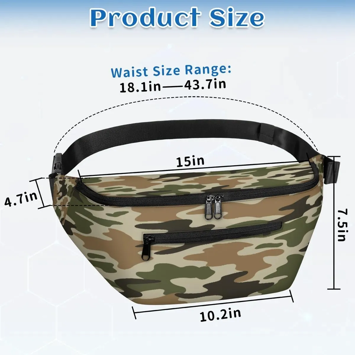 Abstract Camouflage Paint Crossbody Sling Bag for Women Men Crossbody Backpack with 4 Zipper Pockets Fanny Pack Shoulder Casual Daypack for Travel Running Hiking Cycling