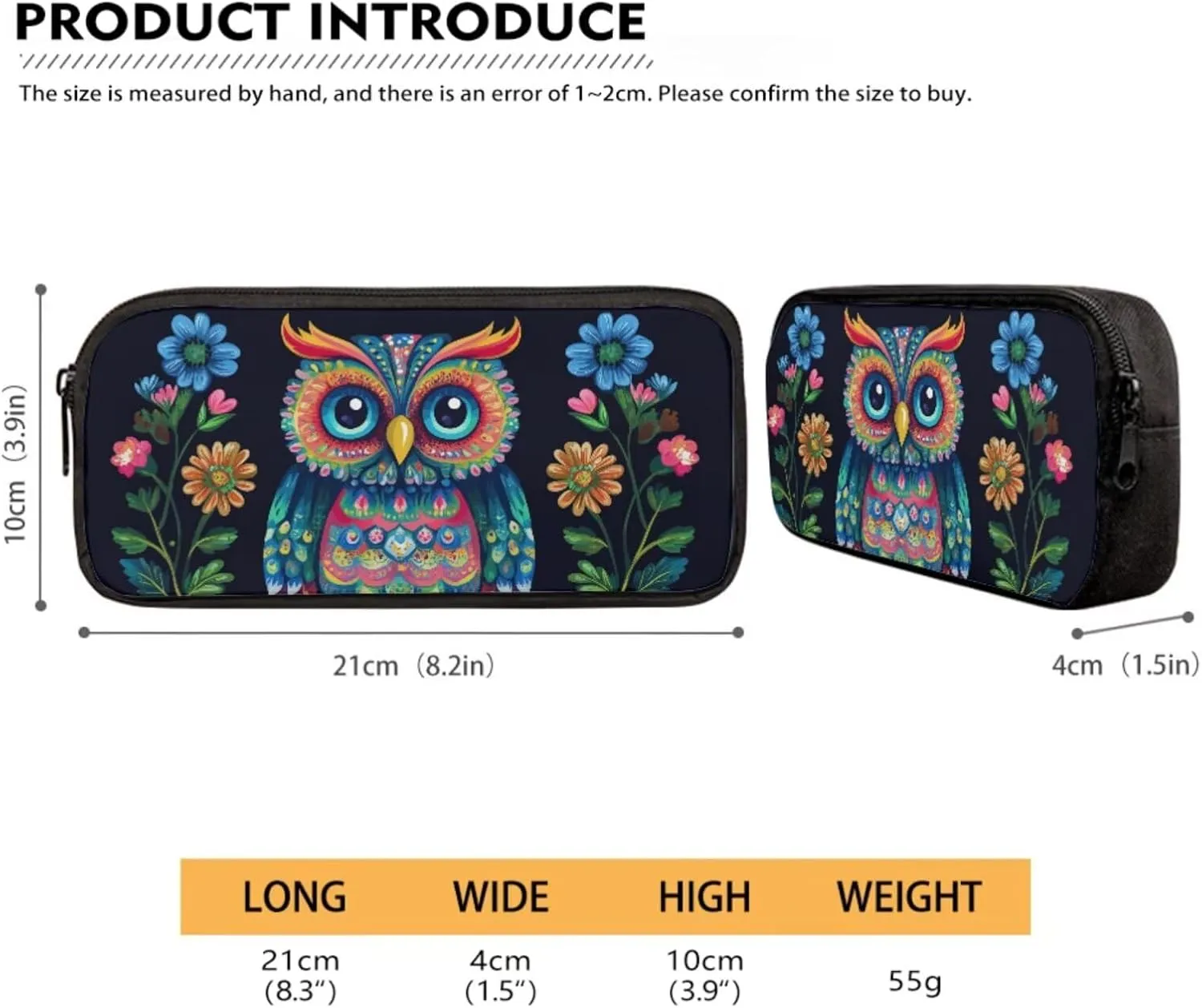 Abstract Owl Floral Print School Backpack Set for Girls Boys, Large Capacity Kids School Bag Set of 4, Boogbag with Lunch Bag Pencil Case Water Bottle Holder, Back to School Backpack Set