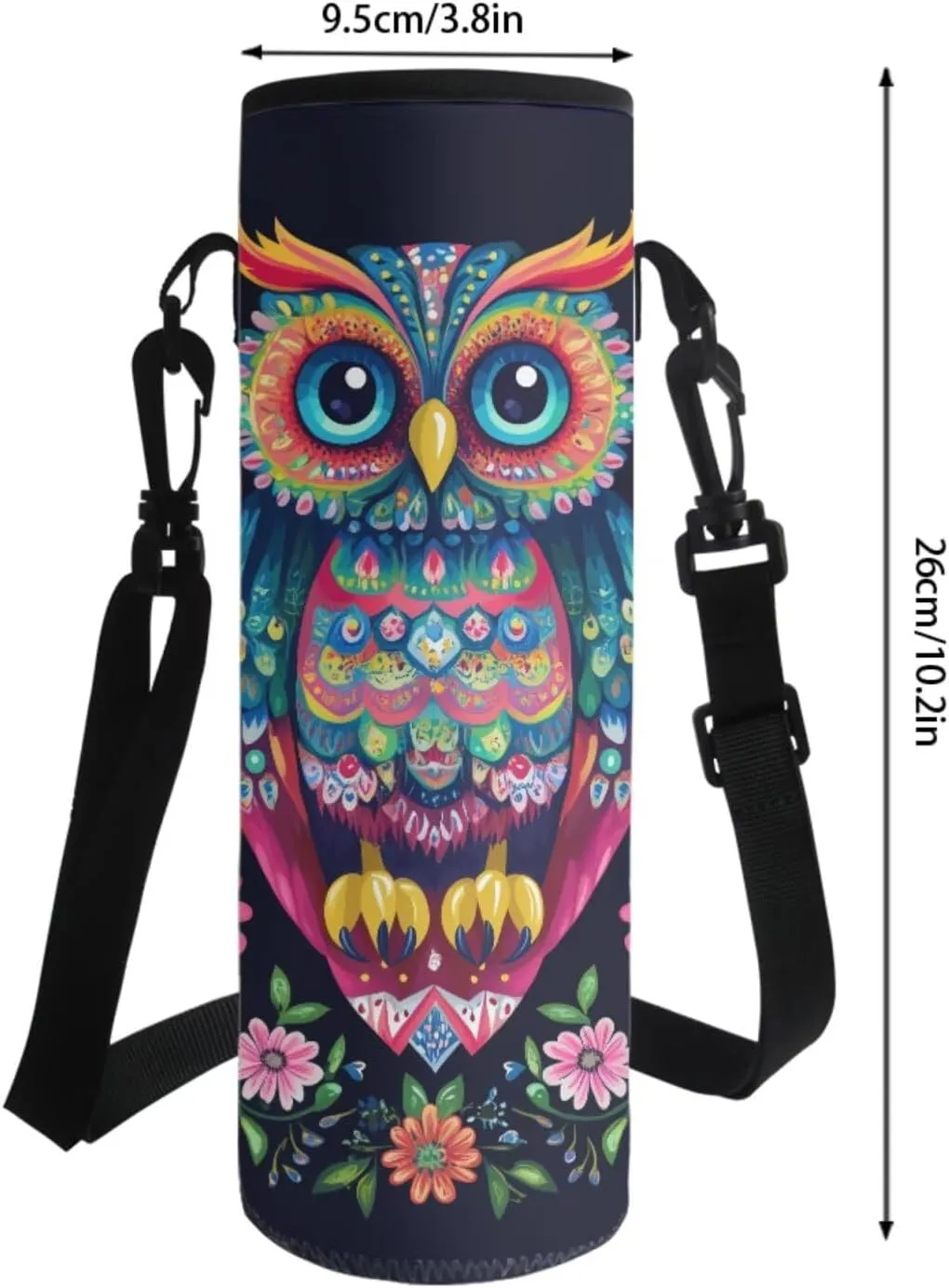 Abstract Owl Floral Print School Backpack Set for Girls Boys, Large Capacity Kids School Bag Set of 4, Boogbag with Lunch Bag Pencil Case Water Bottle Holder, Back to School Backpack Set