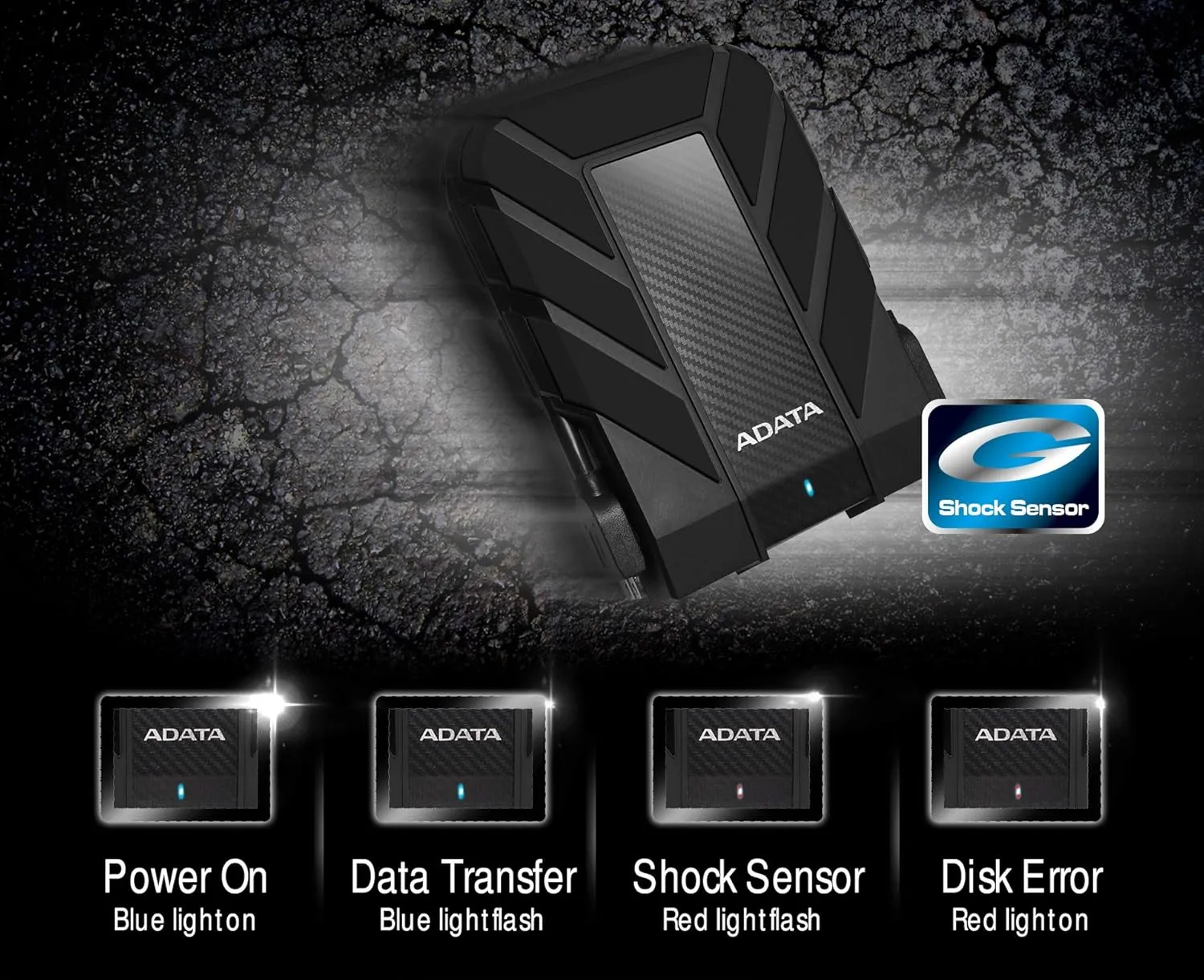 ADATA HD710 Pro 1TB USB 3.1 IP68 Waterproof/Shockproof/Dustproof Ruggedized External Hard Drive, Black (AHD710P-1TU31-CBK)
