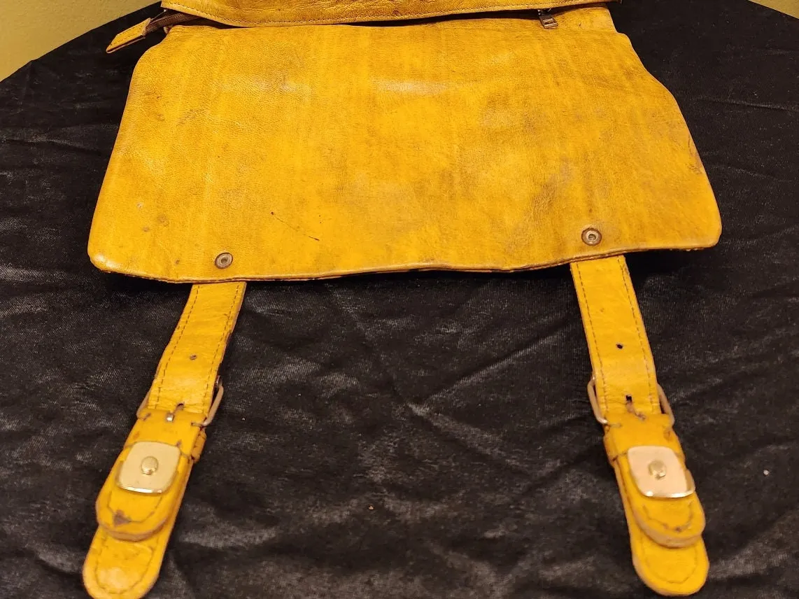 African Leather Backpack with Adinkra Symbols.
