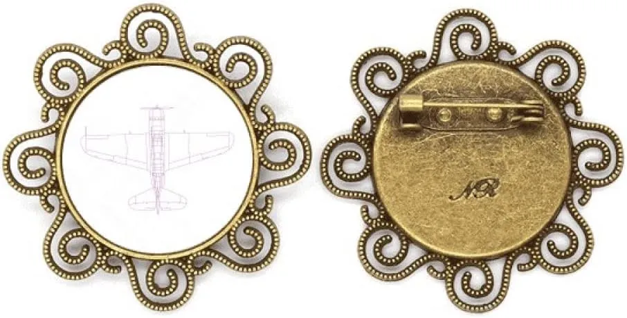 Aircraft Structure Equipment Flower Brooch Pins Jewelry Gift for Girls