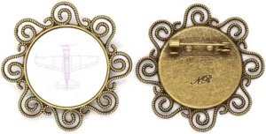 Aircraft Structure Equipment Flower Brooch Pins Jewelry Gift for Girls
